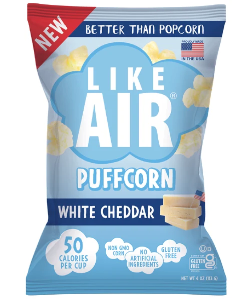 Like Air Gluten Free PuffCorn - White Cheddar 4 oz  - expired August 27 2026