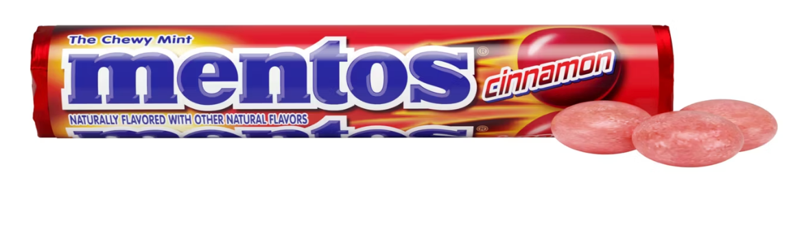 Mentos Chewy Mints Candy Roll, Cinnamon flavor, 1.05 ounces, 11 pieces