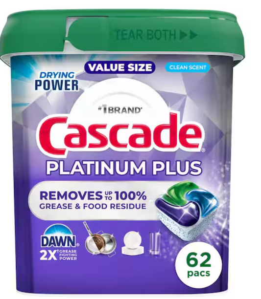 Platinum Plus ActionPacs Drying Power Plus Dawn Clean Scent Dishwashing Machine Detergent (62-Count)