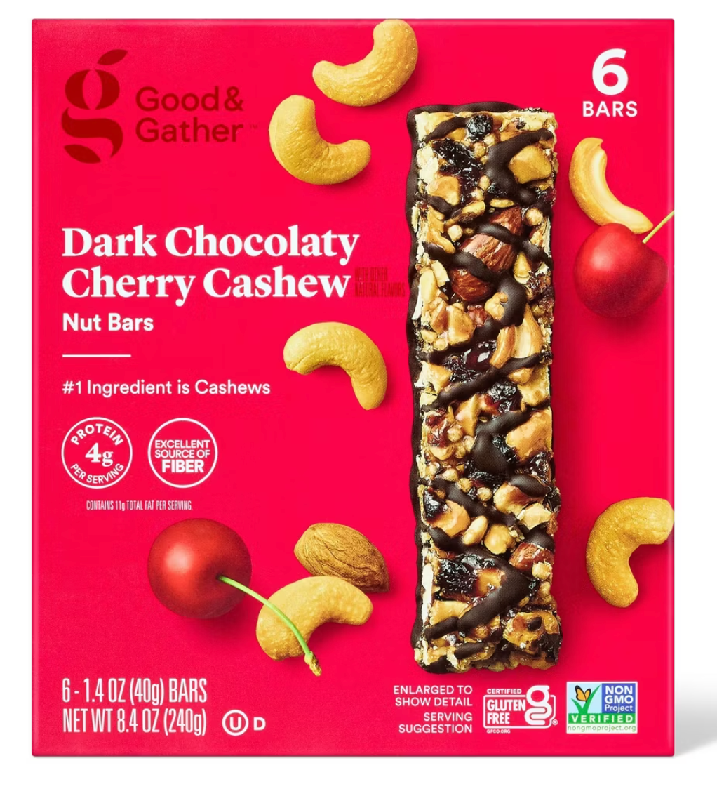 Dark Chocolaty Cherry Cashew with Other Natural Flavors Nut Bars - 8.4oz/6ct - Good & Gather™