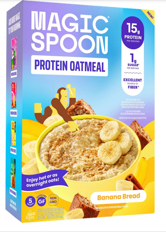 MAGIC SPOON Banana Bread Oatmeal - 10.5oz/5ct - expires 05/07/2027