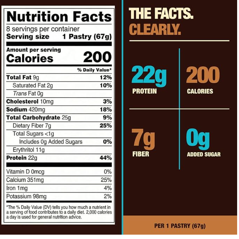 Legendary Foods High Protein Pastry, Chocolate, Low Carb/Low Sugar Snack - expires 04/15/2027