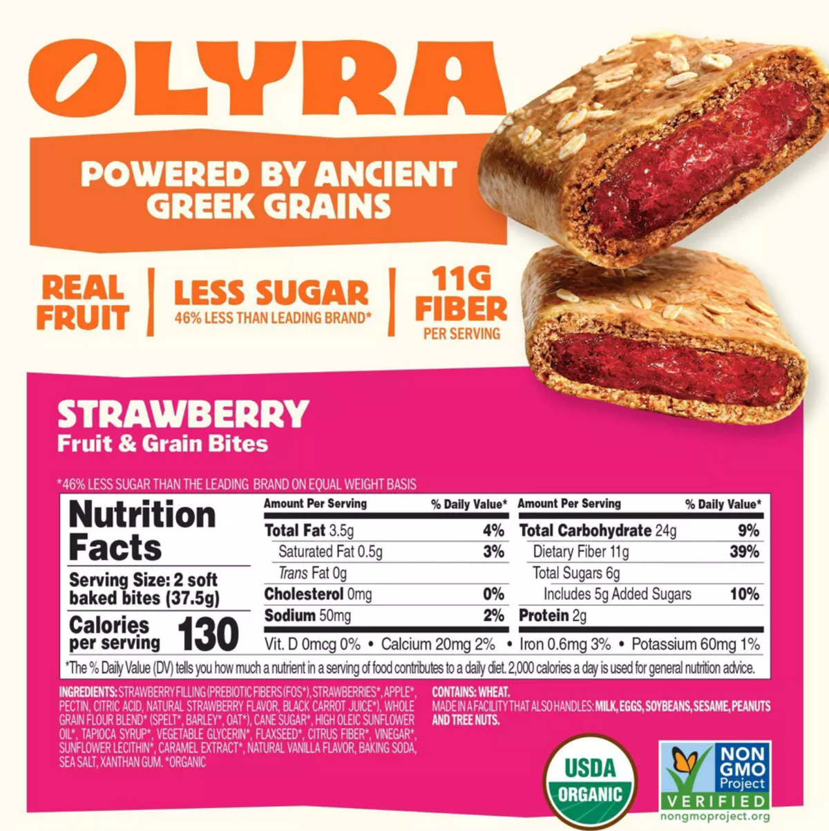 Olyra Strawberry Soft Baked Bites -  5.3oz/4ct - expires 12/17/2026
