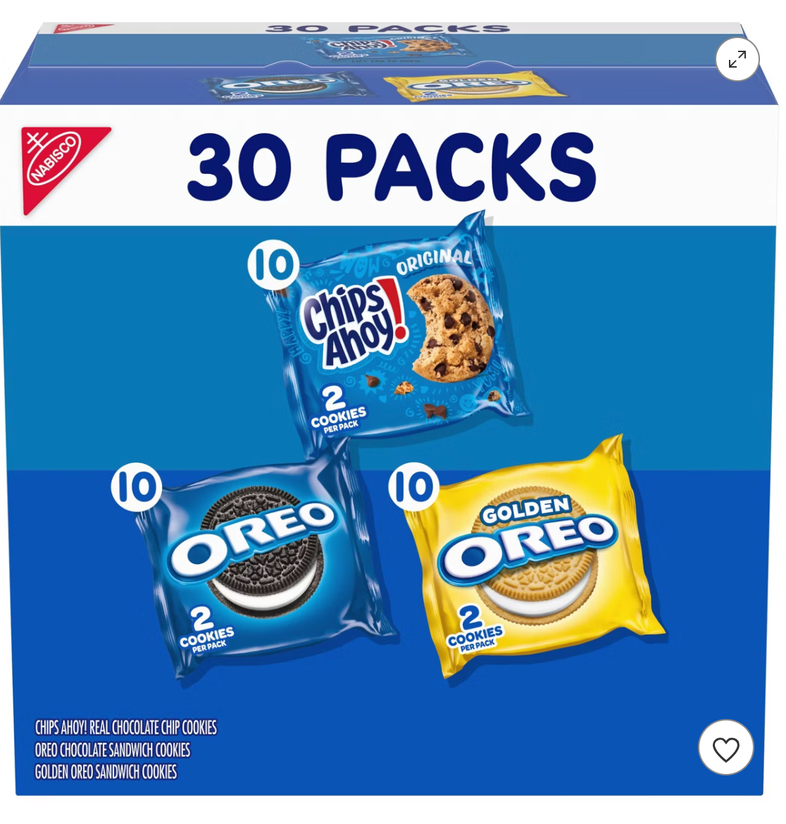 NABISCO Sweet Treats Cookie Variety Pack - 23.3oz/30ct - expires October 06 2026