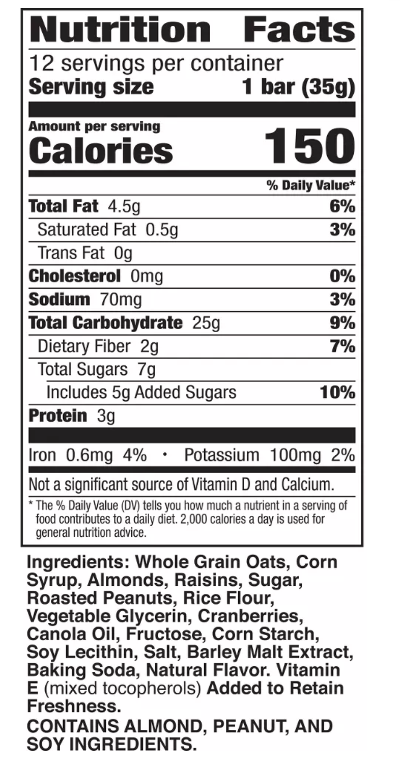 Nature Valley Fruit & Nut Trail Mix Bar