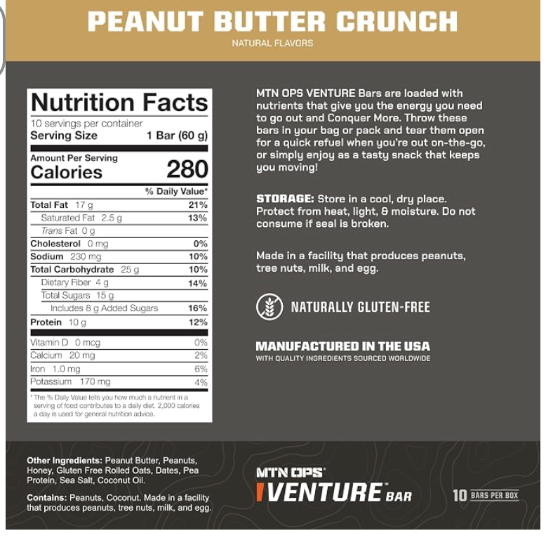 MTN OPS Venture Energy Bar - expires 01/26/2027