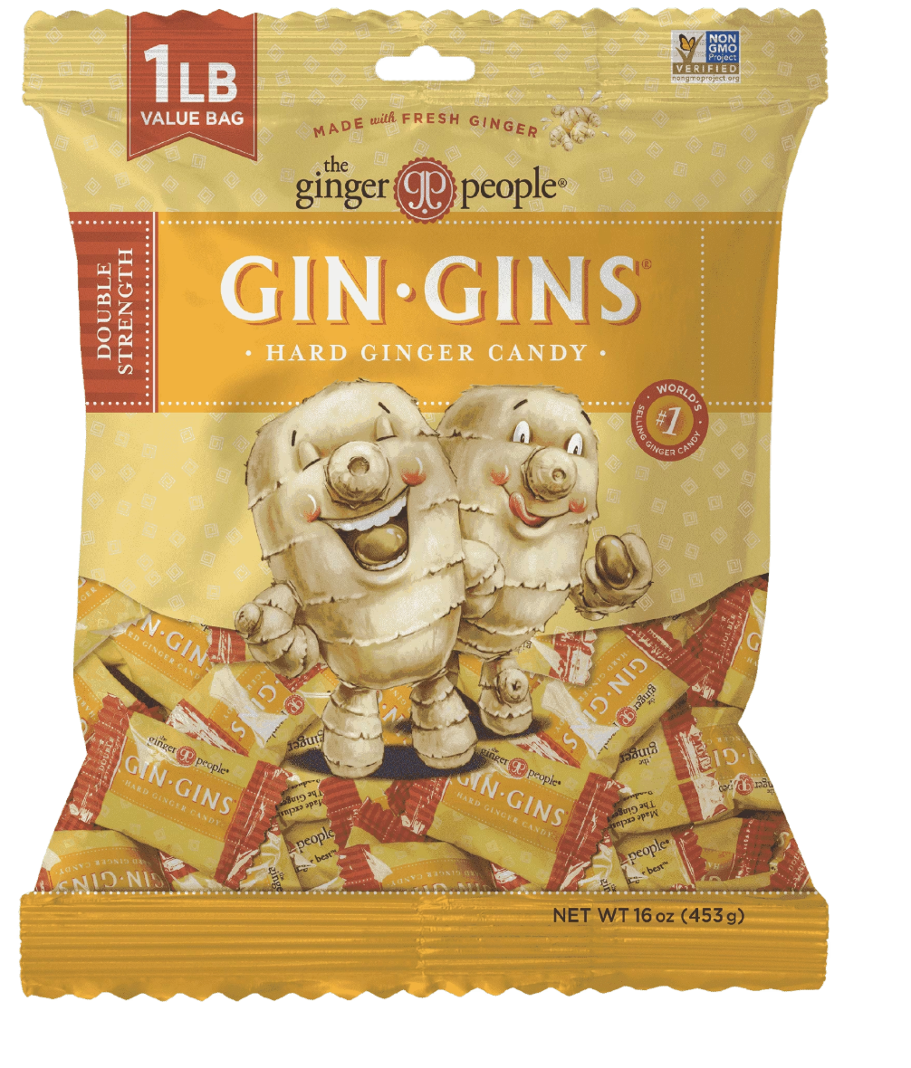 The Ginger People GIN GINS Double Strength Hard Ginger Candy - 1lb - Pack of 1