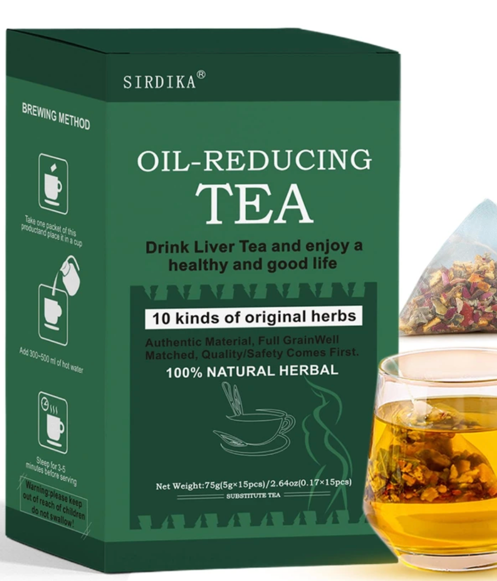 Oil-Reducing Tea - 10 Herbal with Excellent Formula, Oil Cleansing Tea for Liver, Oil-Reducing Tea Herbal Chinese Tea, 15 Tea Bags (1 Box(15pcs))