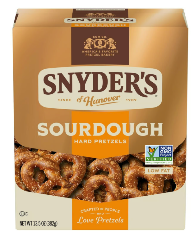 Snyder's of Hanover Non-GMO Sourdough Hard Pretzels (13.5 oz) - expired August 15 2026
