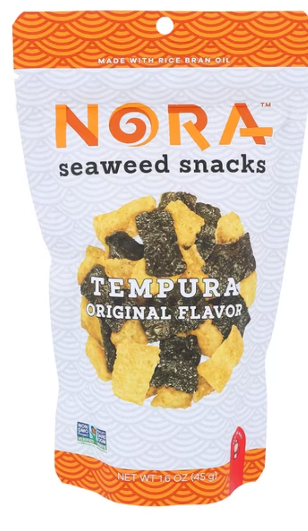 Nora Snacks Tempura Original Seaweed Snack, 1.41 Ounce Bag - expires March 14 2027