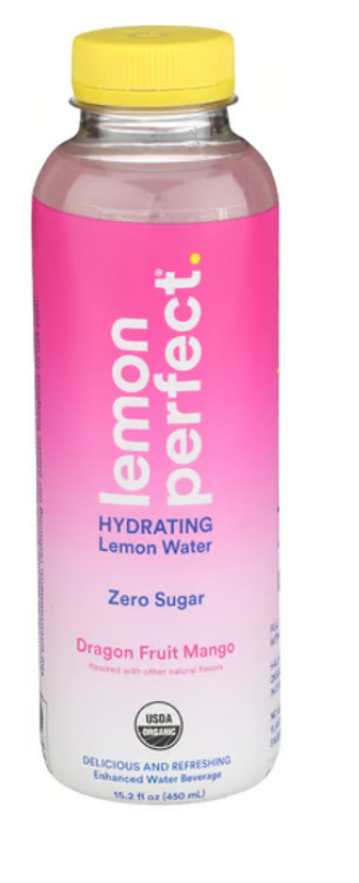 Lemon Perfect Organic Dragon Fruit Mango Hydrating Lemon Water Bottle (15.2 fl oz)