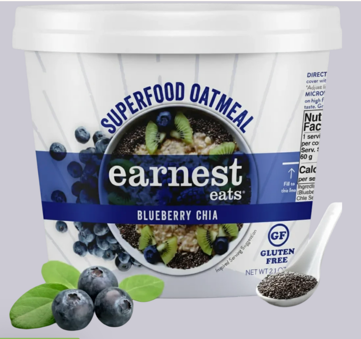Blueberry Chia Superfood Oatmeal Cups - expires 12/13/2026