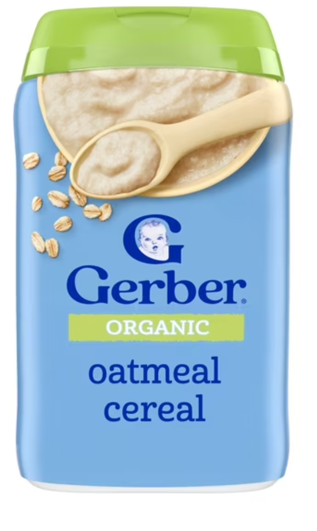 Gerber 2nd Foods Organic for Baby Grain & Grow Baby Cereal, Oatmeal, 8 oz Canister - expires Dec 31 2026