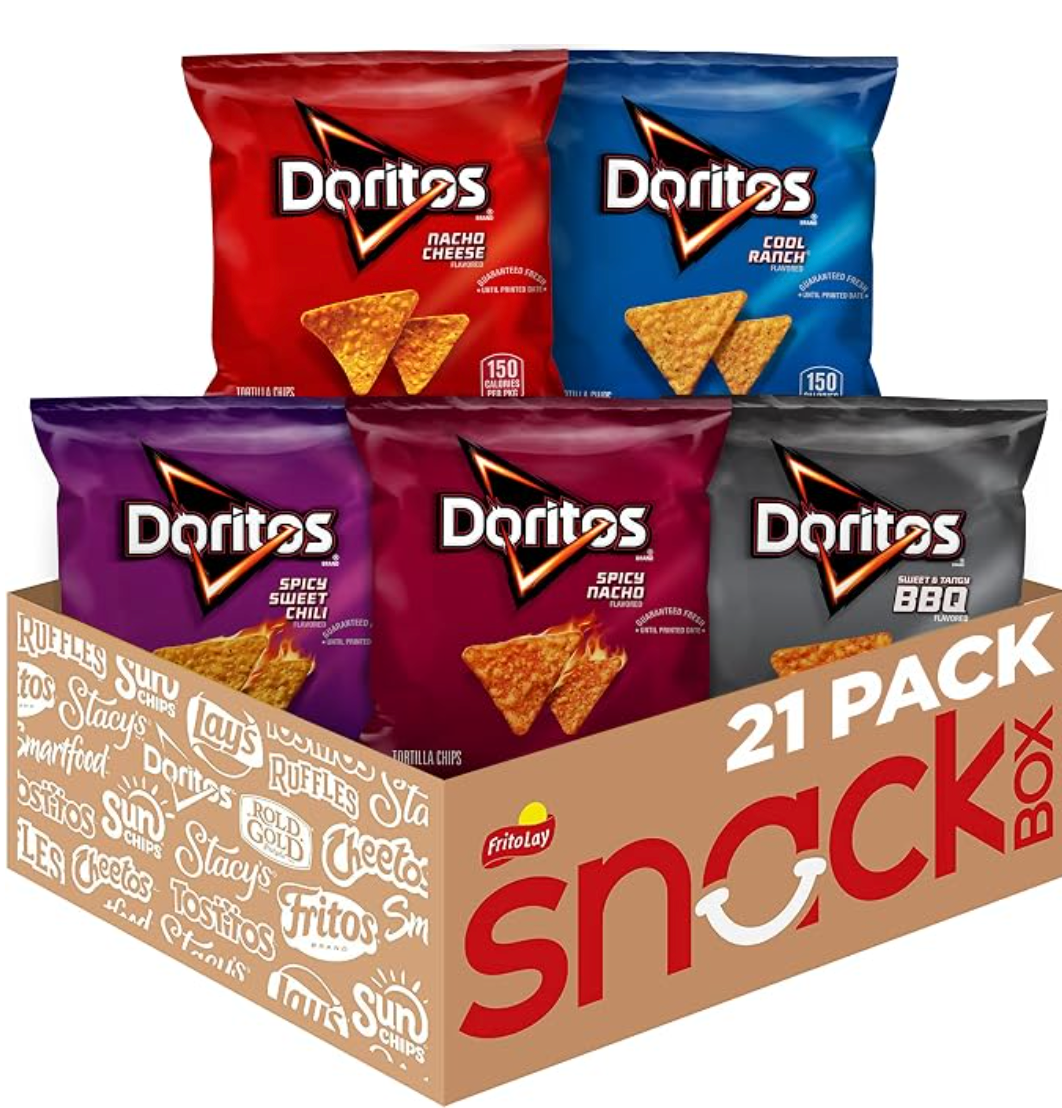 Doritos Flavored Tortilla Chips, Variety Pack, 1 oz Bags, (21 Pack) - expired August 11 2026