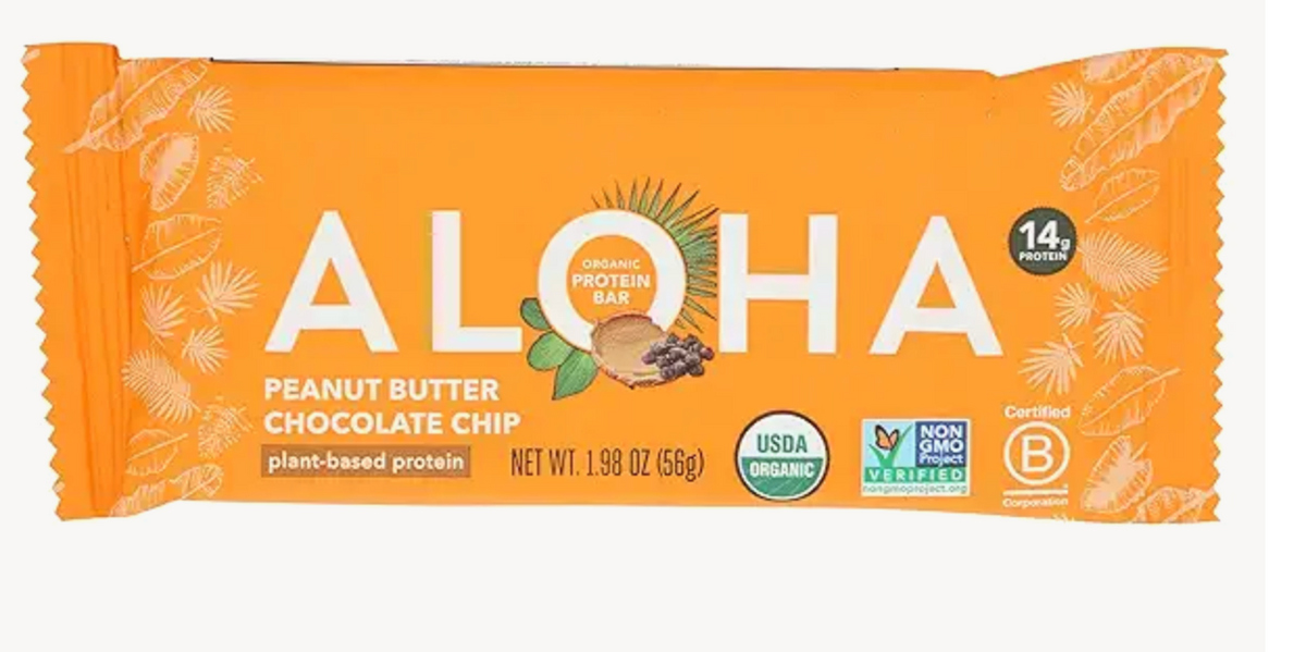 Aloha Organic Plant Based Protein Bar Peanut Butter Chocolate Chip , 1.98 Oz
