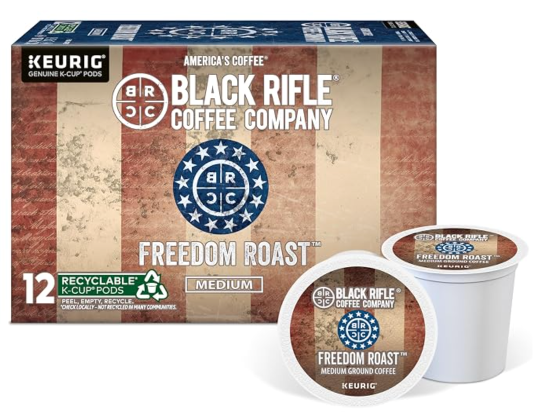 Black Rifle Coffee Medium Roast K Cup Coffee Freedom Blend 12 Count - expires May 2028