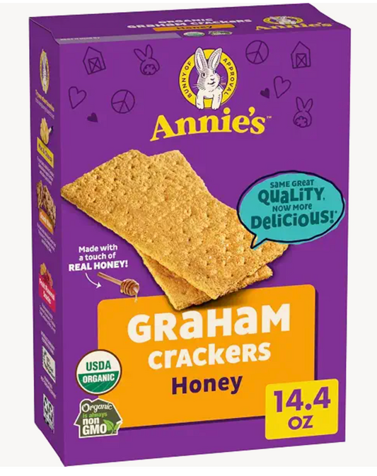Annie's Organic Honey Graham Crackers, 14.4 oz | 10g Whole Grain Per Serving, No Artificial Flavors or Synthetic Colors, No High-Fructose Corn Syrup