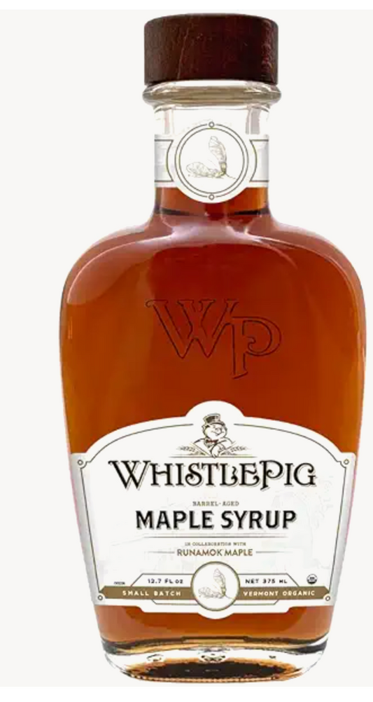 WhistlePig Rye colaboration with Runamok Maple - Whiskey Barrel-aged Maple Syrup 12.7 Fl Oz (375mL)