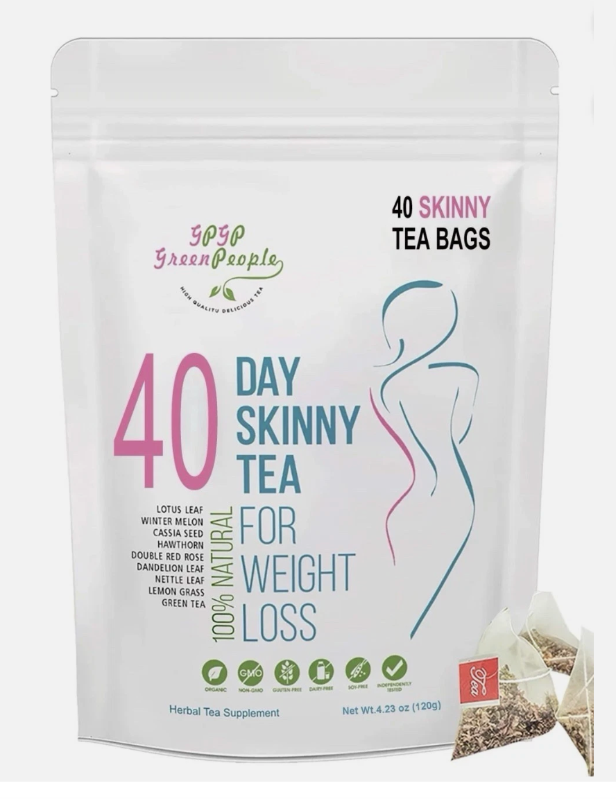 GPP Green People 40 Day Skinny Tea Bags, 40 Servings, Lotus Leaf, Hawthorn