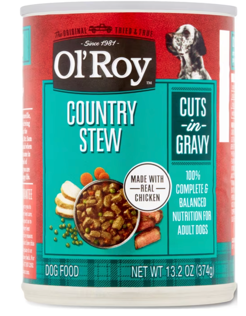Ol' Roy Country Chicken Stew Flavor Cuts in Gravy Wet Dog Food, 13.2 oz Can