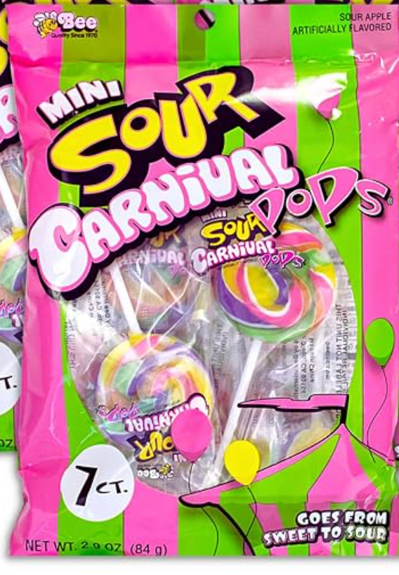 Mini Sour Swirl Lollipops, Fruit Flavored Individually Wrapped Suckers, Shareable Party Favors, Pinata or Goody Bag Fillers