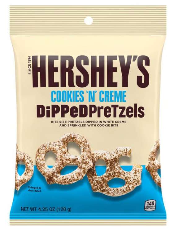 Hershey's Cookies 'N' Creme Dipped Pretzels Bag (4.25 oz) - expires 08/2027