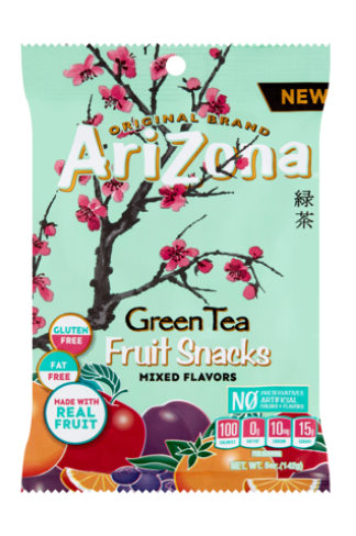 arizona mixed flavors green tea fruit snacks, 5 oz - expired 05/20/2026
