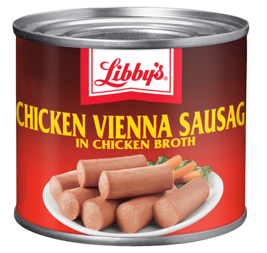 Libby's Chicken Vienna Sausage in Chicken Broth, 10g Protein Per Serving, Canned Sausage, 4.6 oz. Can