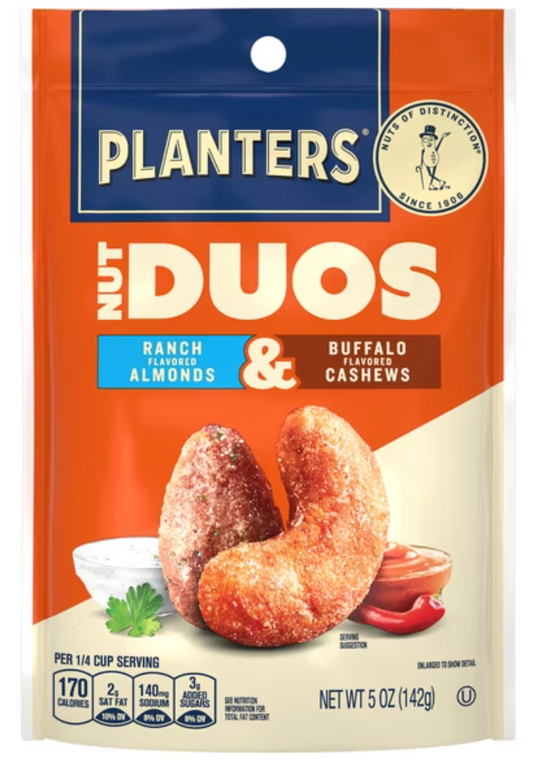 PLANTERS Nut Duos Buffalo Cashew and Ranch Almond, 5 oz Resealable Bag - expired 3/16/2026