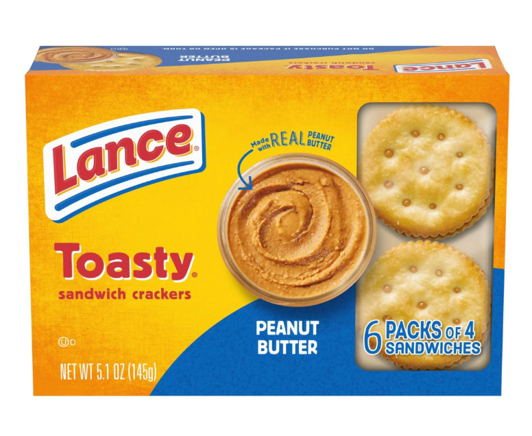 Lance Toasty Peanut Butter Sandwich Crackers (6 pk x 4 ct) - expired Jan 24 2026