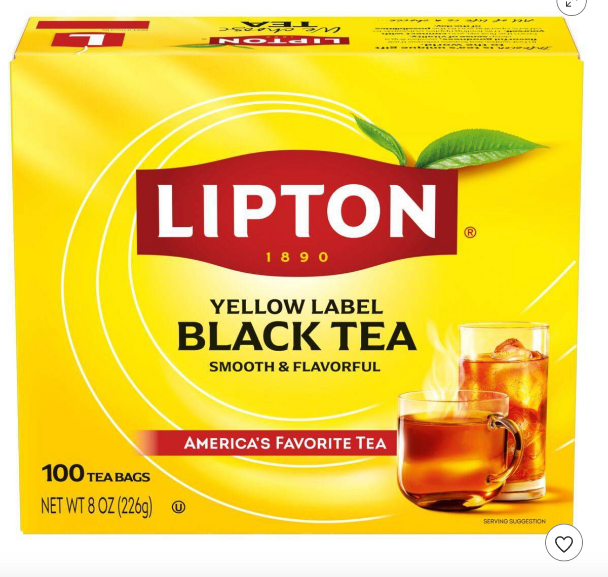 Lipton Black Tea Bags - 100ct: Caffeinated, Rainforest Alliance Certified