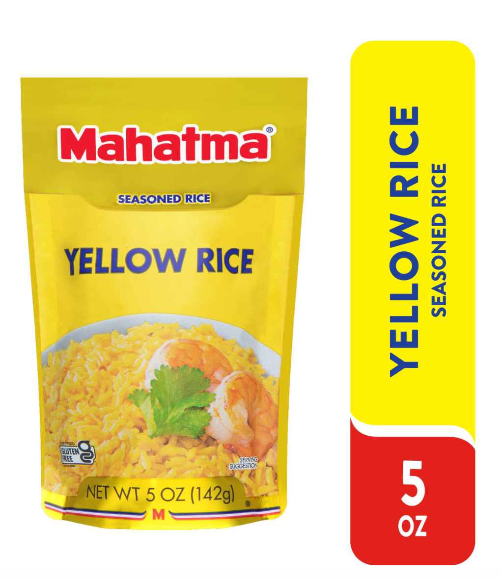 Mahatma Authentic Saffron Yellow Rice, Seasoned Rice with Spices, Gluten Free, 5 oz Bag - expires August 2027