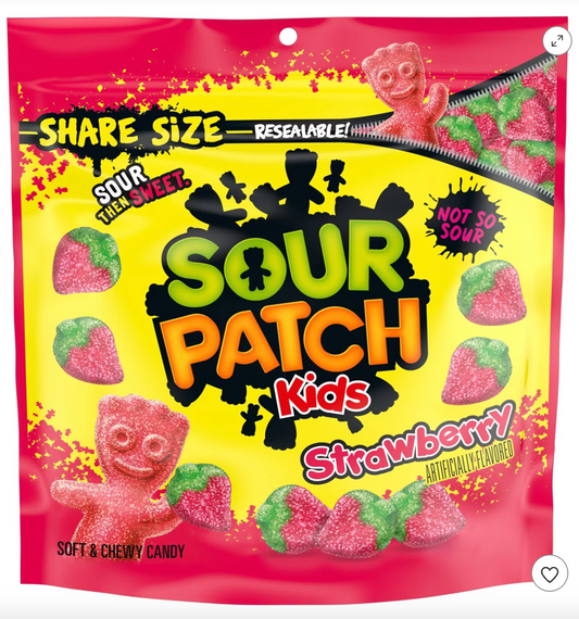 SOUR PATCH KIDS Strawberry Soft & Chewy Gummy Candy Share Size - 12oz
