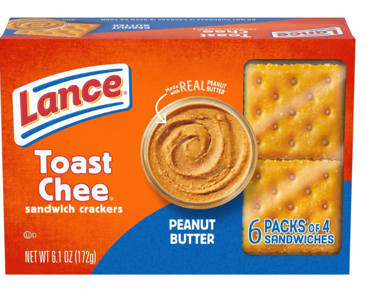 Lance Toast Chee Peanut Butter Sandwich Crackers (6 ct) - expired Jan 17 2026