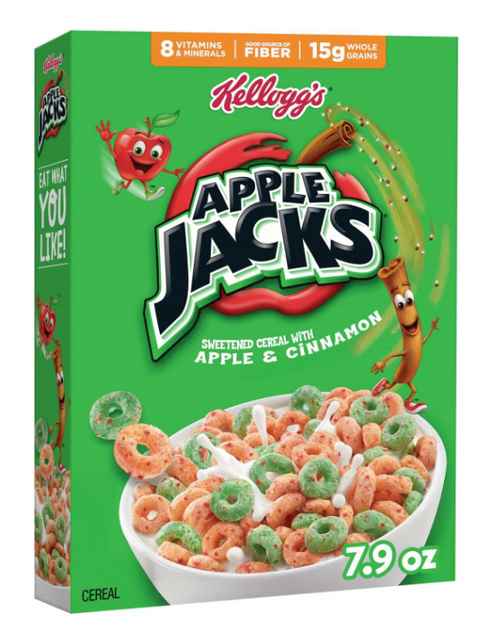 Apple Jacks Apple & Cinnamon Breakfast Cereal Box (7.9 oz) - expired March 17 2026