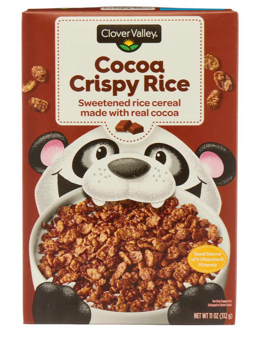Clover Valley Cocoa Crispy Rice Cereal, 11 oz - expired July 21 2026