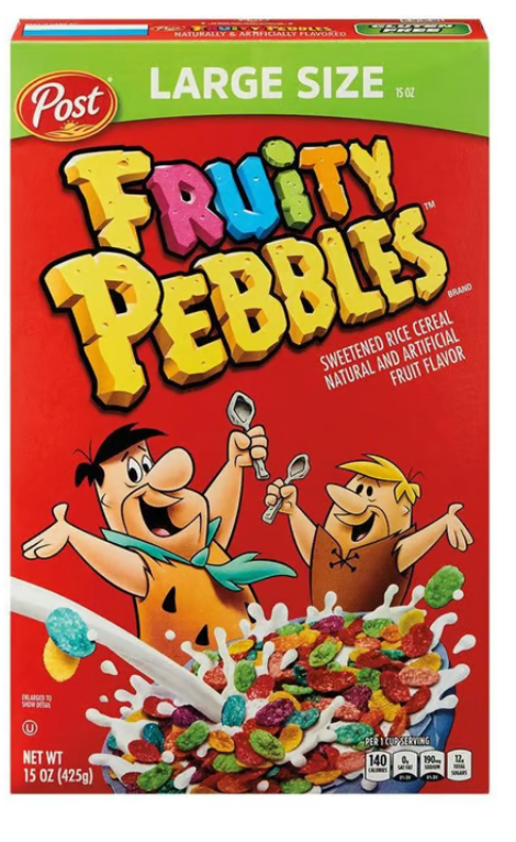 Fruity Pebbles Cereal Large Size (15 oz) - expired march 09 2026