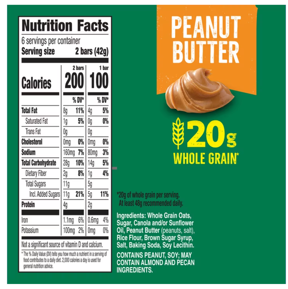 Nature Valley Crunchy Granola Bars, Peanut Butter, 12 Count, 8.94 oz (6 Pouches) - expired August 04 2026