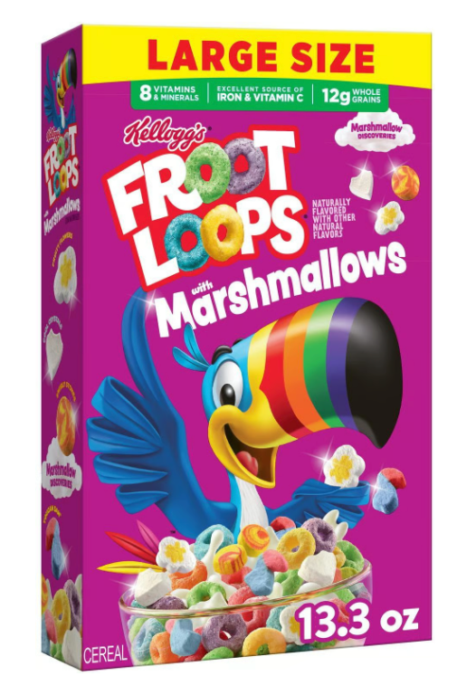 Kellogg's Froot Loops Large Size Marshmallow Cereal (13.3 oz) - expired June 01 2026
