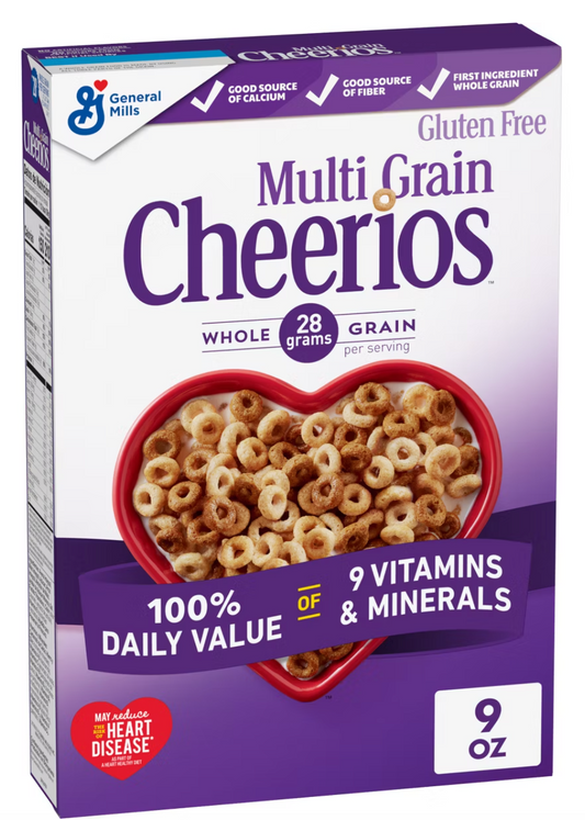 Multi-Grain Cheerios Breakfast Cereal - 9oz - General Mills: Gluten-Free, Good Source of Fiber - expired May 21 2026