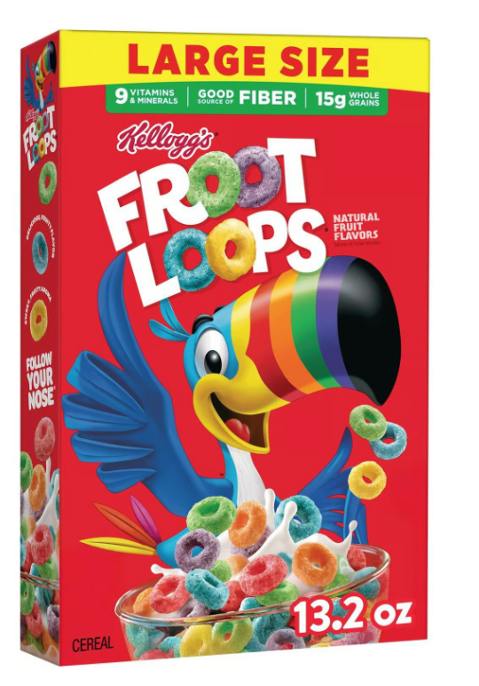 Froot Loops Fruit Flavored Cereal Large Size (13.2 oz) - expired March 29 2026