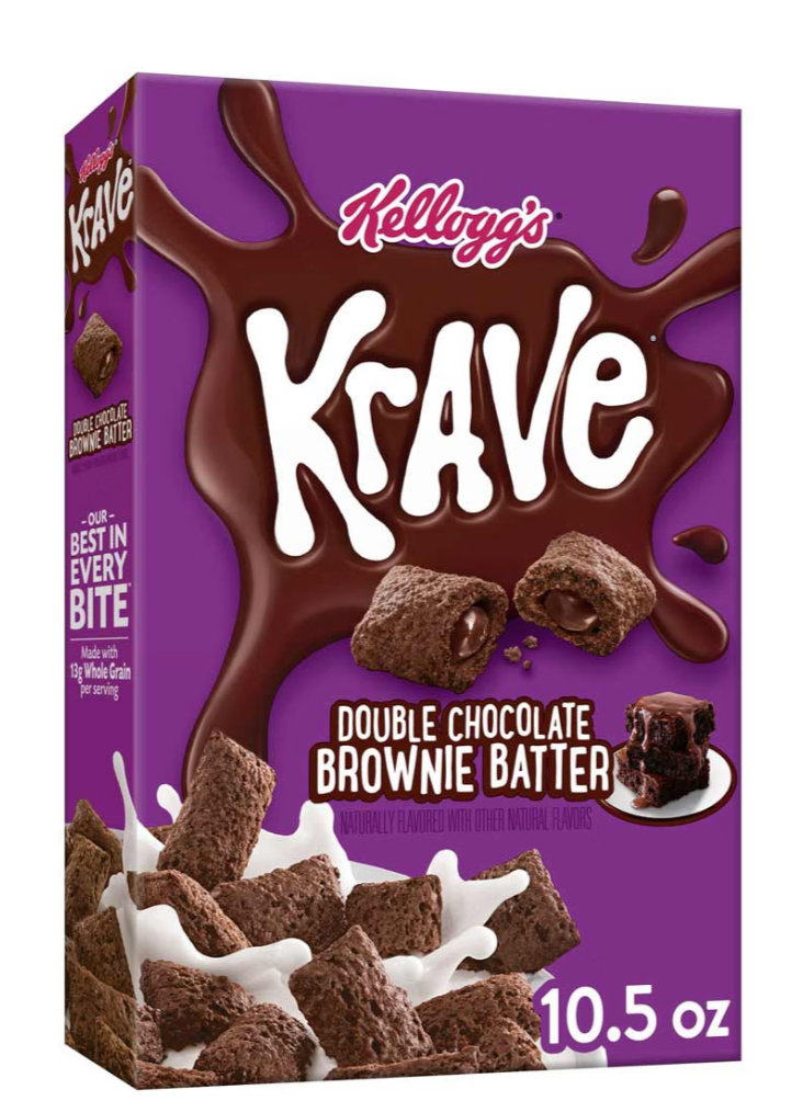 Kellogg's Krave Breakfast Cereal, Double Chocolate Brownie Batter, 10.5 oz - expired March 27 2026
