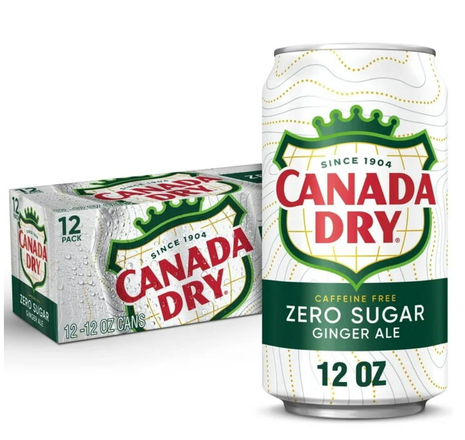 Canada Dry Zero Sugar Ginger Ale Soda - 12pk/12 fl oz Cans