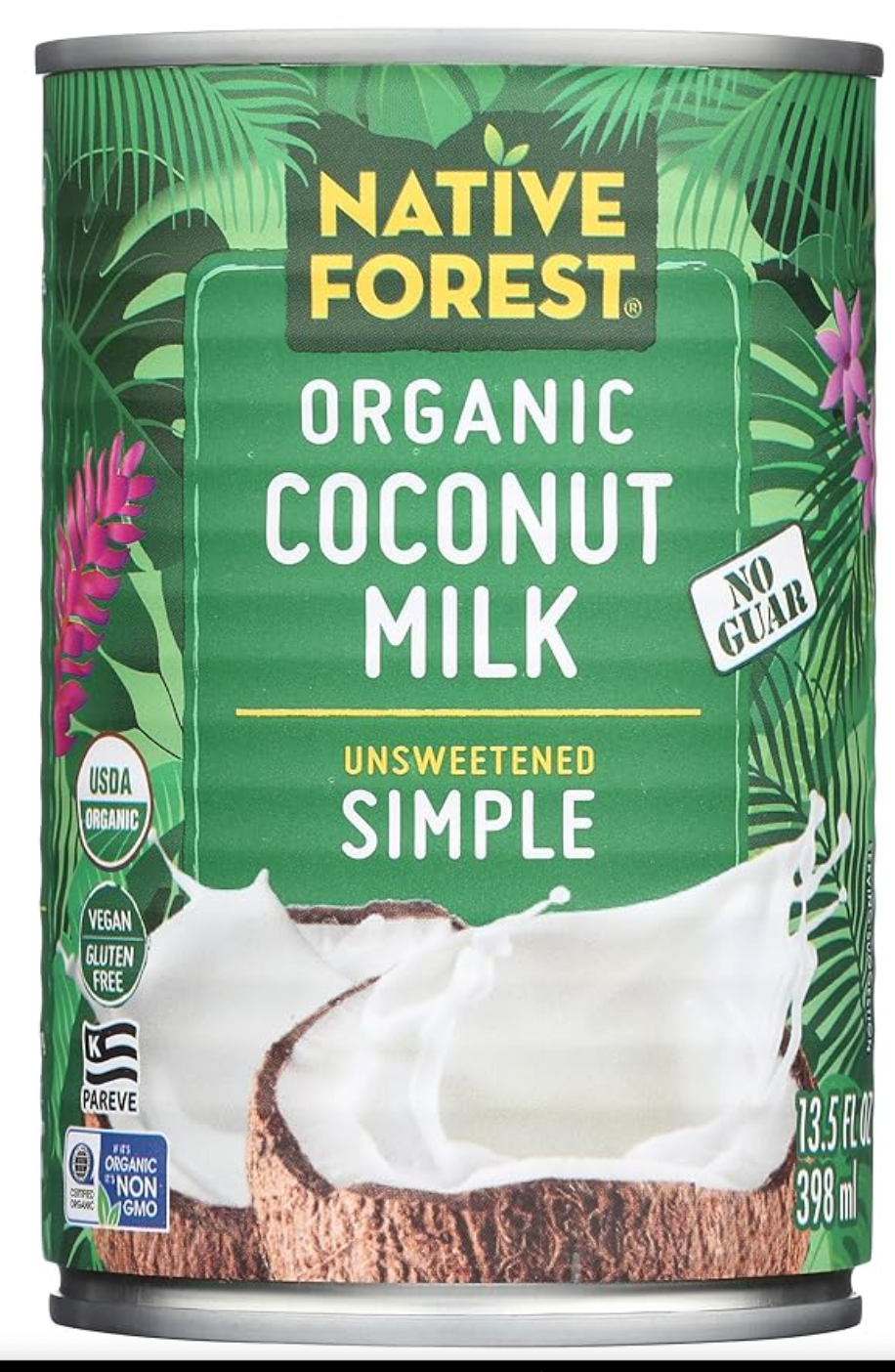 Native Forest Organic Coconut Milk Unsweetened - Coconut Milk Canned, Unsweetened Coconut Milk Organic, Simple - 13.5 Fl Oz