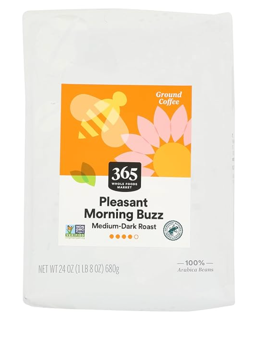 365 by Whole Foods Market, Pleasant Morning Buzz Ground Coffee, Medium-Dark Roast, 24 Ounce - Expires 8/10/2025