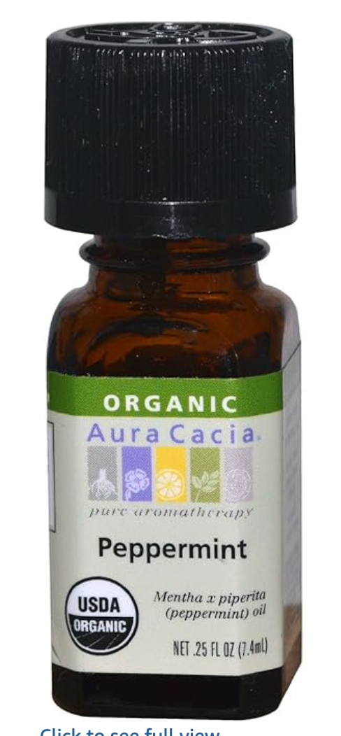 Aura Cacia Aromatherapy Peppermint Natural Essential Oil Organic 0.25 Oz. Bottle