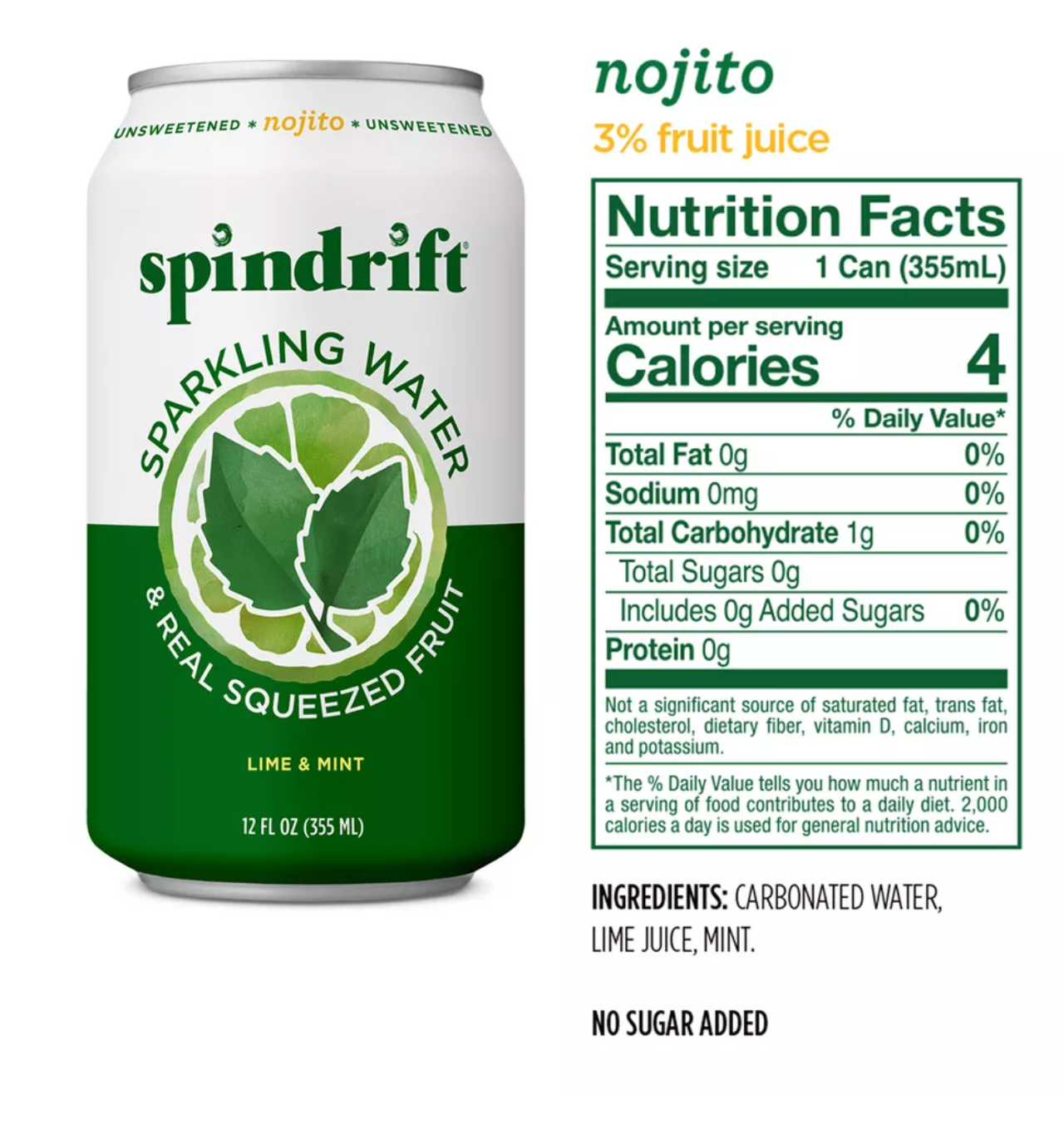 Spindrift Nojito Sparkling Water - 8pk/12 fl oz Cans