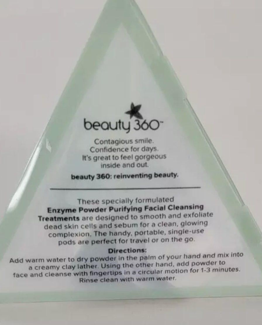 NEW 360 Beauty Enzyme Powder Purifying Facial Cleansing Treatment Pods - 8 ct.