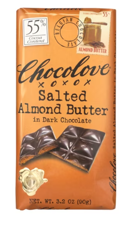 Chocolove Kosher Salted Almond Butter in Dark Chocolate 55% -- 3.2 oz