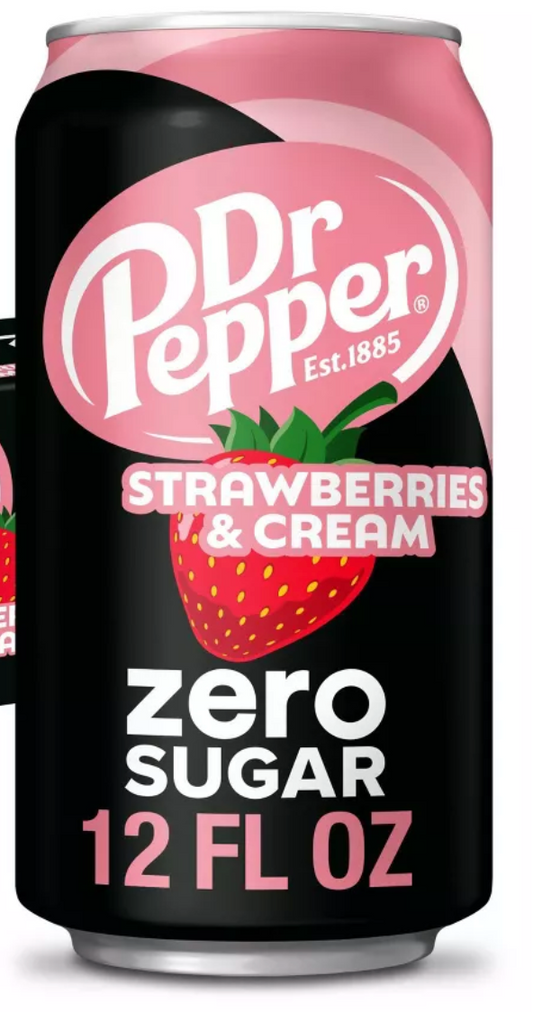 Dr Pepper Strawberries & Cream Zero Soda - 12 fl oz Can